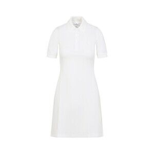 Courrèges A-Line White Cotton Dress With Polo Collar - NWT
